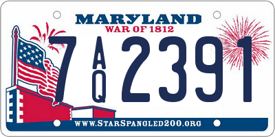 MD license plate 7AQ2391