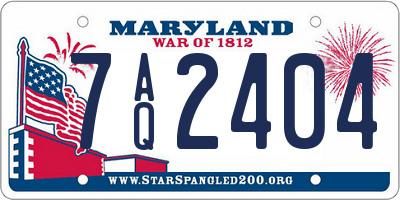 MD license plate 7AQ2404