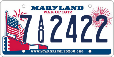 MD license plate 7AQ2422