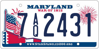 MD license plate 7AQ2431