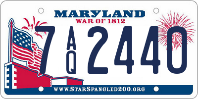 MD license plate 7AQ2440