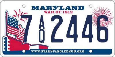 MD license plate 7AQ2446