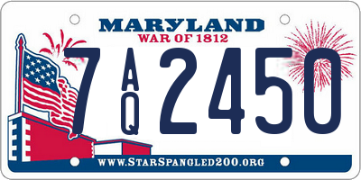 MD license plate 7AQ2450