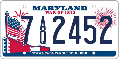 MD license plate 7AQ2452