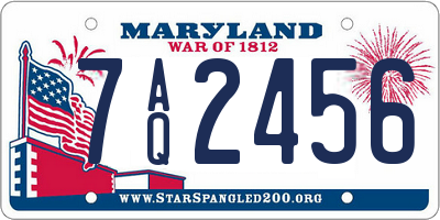 MD license plate 7AQ2456
