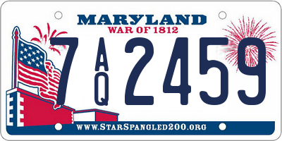MD license plate 7AQ2459