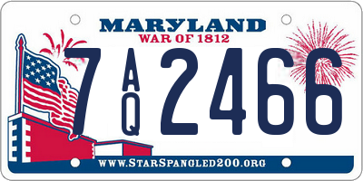 MD license plate 7AQ2466