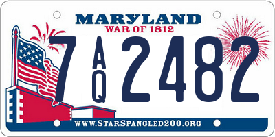 MD license plate 7AQ2482