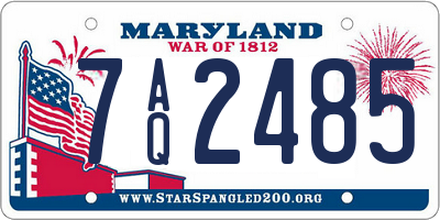 MD license plate 7AQ2485