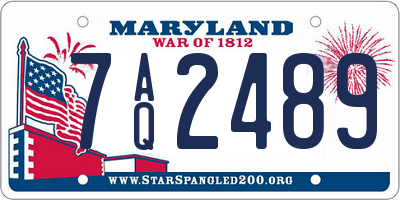 MD license plate 7AQ2489