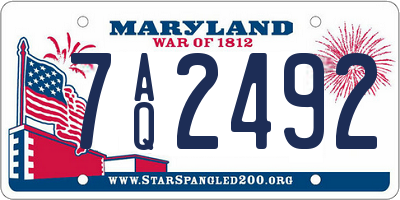 MD license plate 7AQ2492
