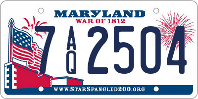 MD license plate 7AQ2504