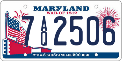MD license plate 7AQ2506