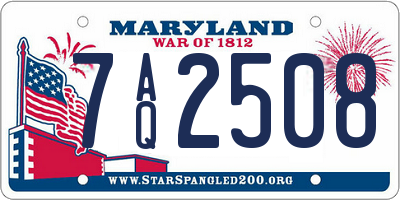 MD license plate 7AQ2508