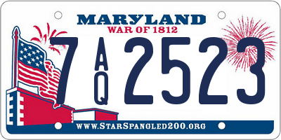 MD license plate 7AQ2523
