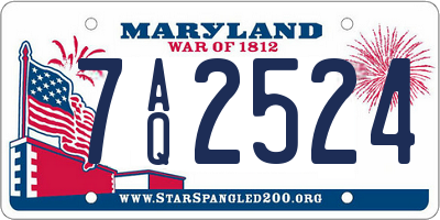 MD license plate 7AQ2524