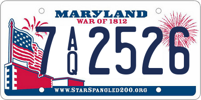 MD license plate 7AQ2526