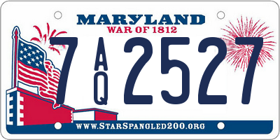 MD license plate 7AQ2527