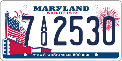 MD license plate 7AQ2530