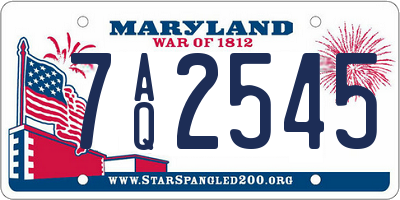 MD license plate 7AQ2545
