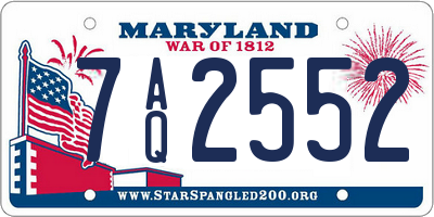 MD license plate 7AQ2552