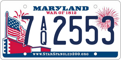 MD license plate 7AQ2553