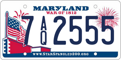MD license plate 7AQ2555