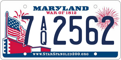 MD license plate 7AQ2562