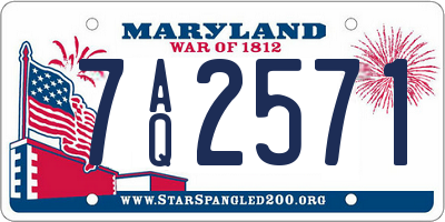 MD license plate 7AQ2571