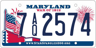 MD license plate 7AQ2574