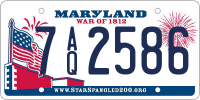 MD license plate 7AQ2586