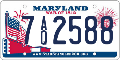 MD license plate 7AQ2588