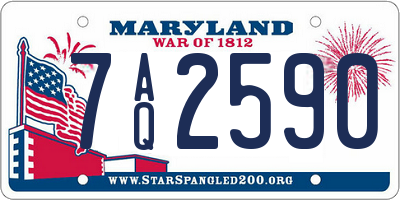 MD license plate 7AQ2590