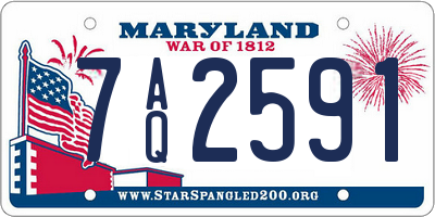 MD license plate 7AQ2591