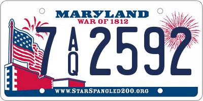 MD license plate 7AQ2592