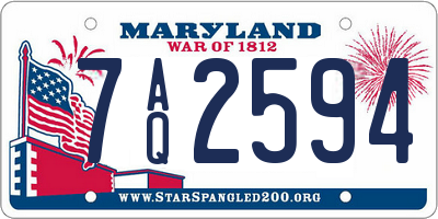 MD license plate 7AQ2594