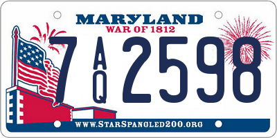 MD license plate 7AQ2598