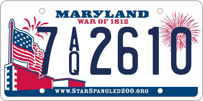 MD license plate 7AQ2610