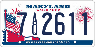 MD license plate 7AQ2611
