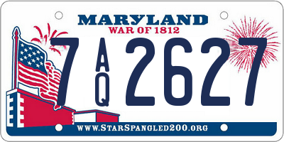 MD license plate 7AQ2627