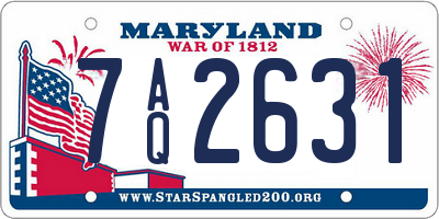 MD license plate 7AQ2631