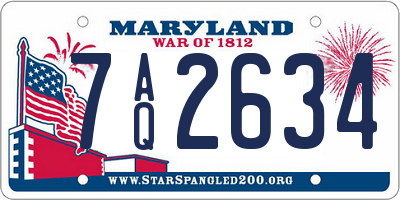 MD license plate 7AQ2634