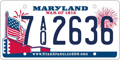 MD license plate 7AQ2636