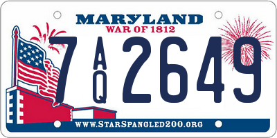 MD license plate 7AQ2649