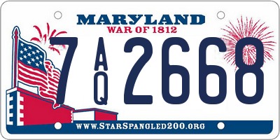 MD license plate 7AQ2668