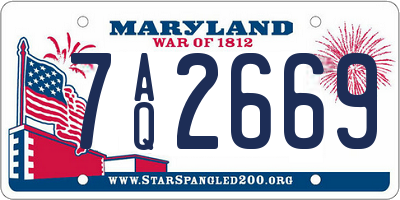 MD license plate 7AQ2669
