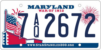 MD license plate 7AQ2672