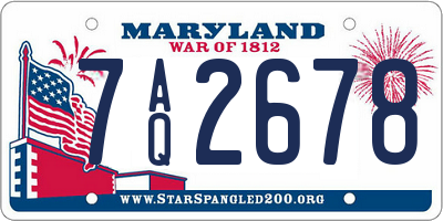 MD license plate 7AQ2678