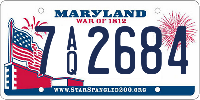 MD license plate 7AQ2684