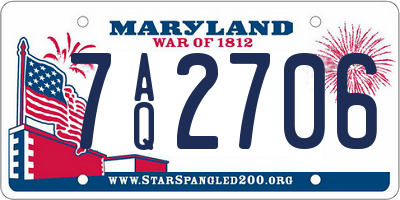 MD license plate 7AQ2706